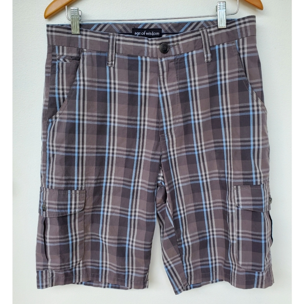 Mens Plaid Shorts Size 32